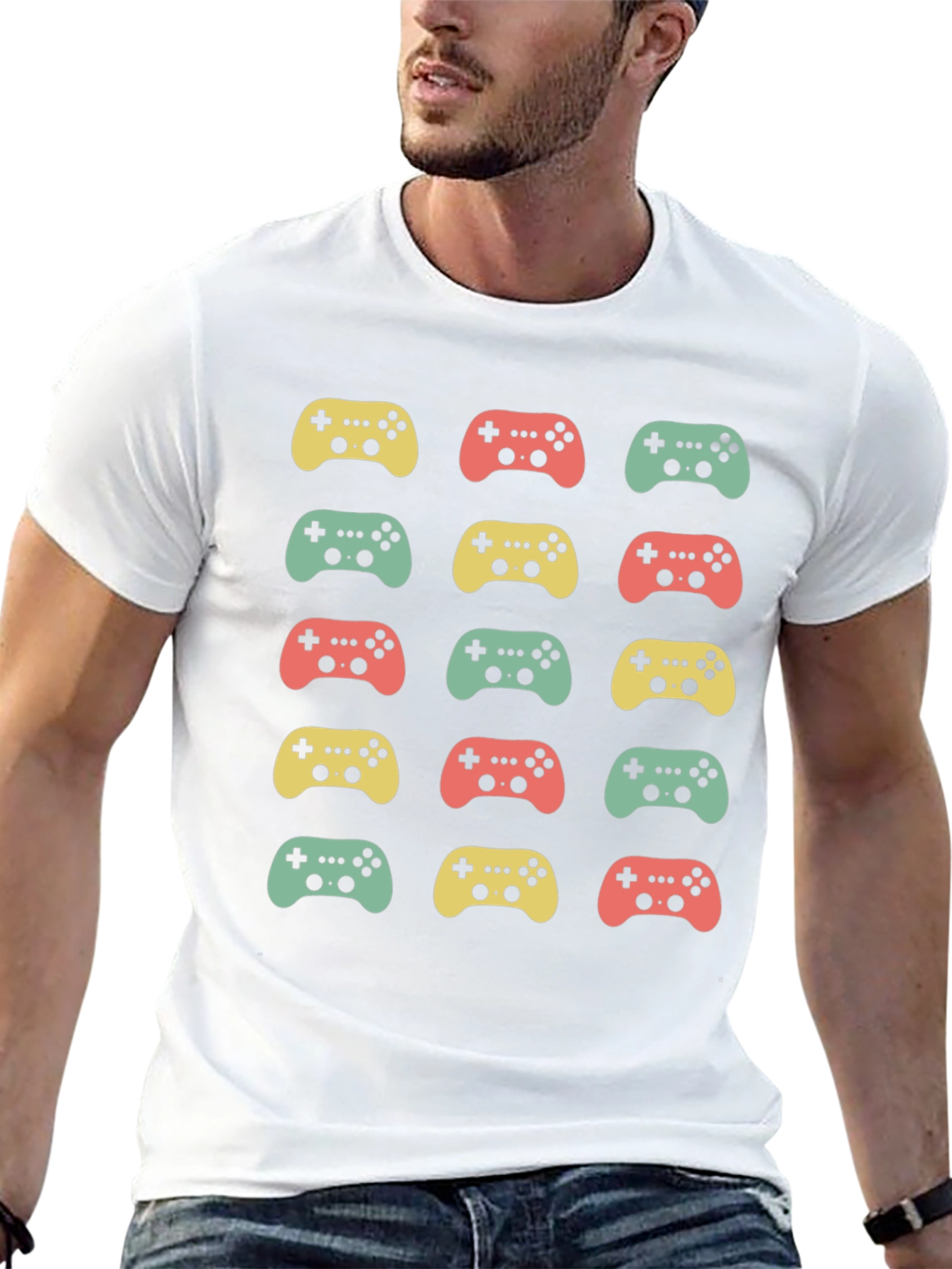 Retro Gaming Controller Pattern T-Shirt