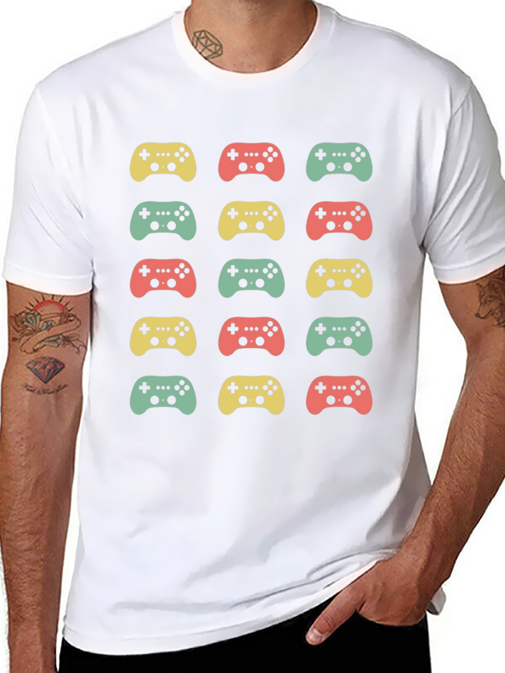Retro Gaming Controller Pattern T-Shirt