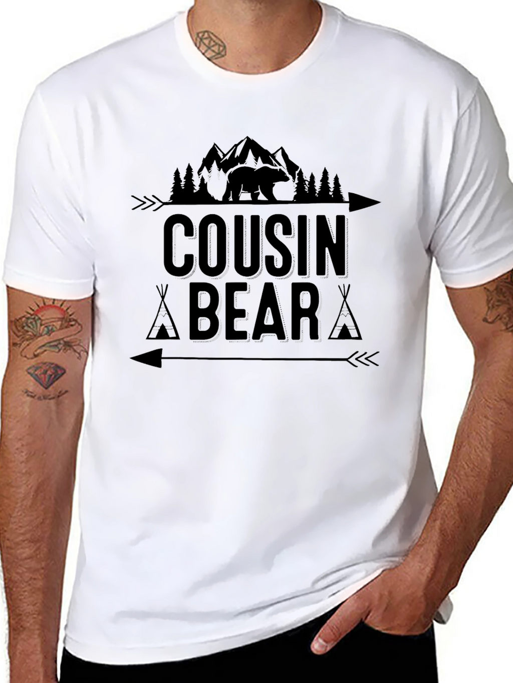 Cousin Bear Graphic Tee - Nature Lovers T-Shirt