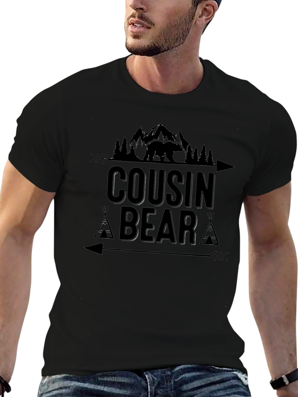 Cousin Bear Graphic Tee - Nature Lovers T-Shirt
