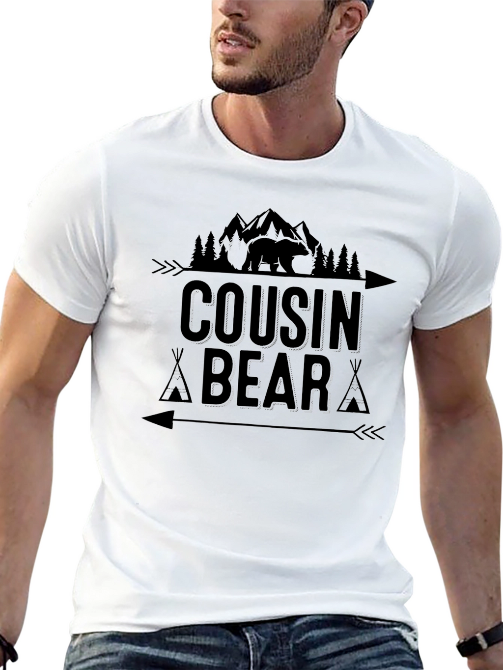 Cousin Bear Graphic Tee - Nature Lovers T-Shirt