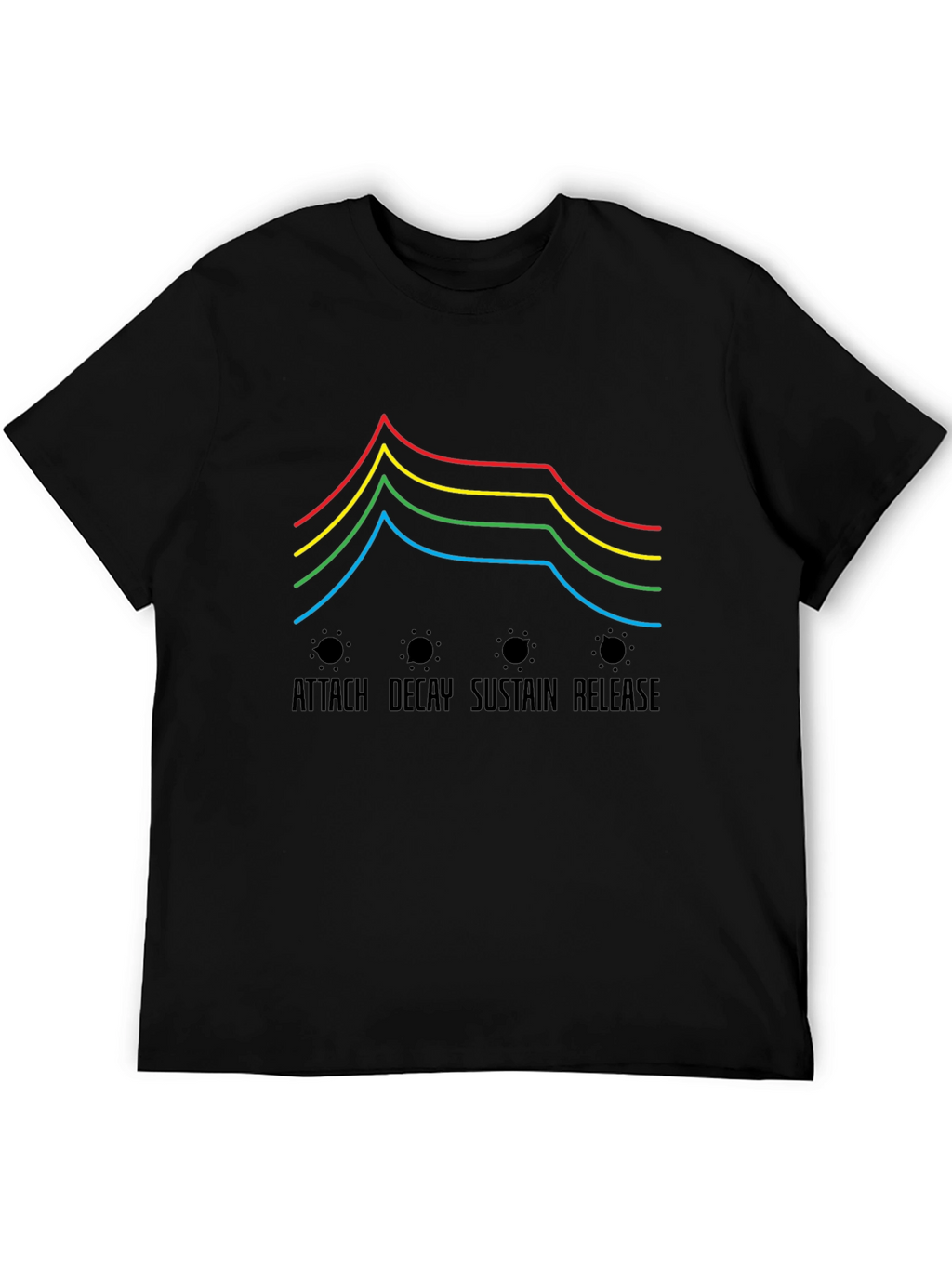 Synthesizer ADSR Envelope Black T-Shirt