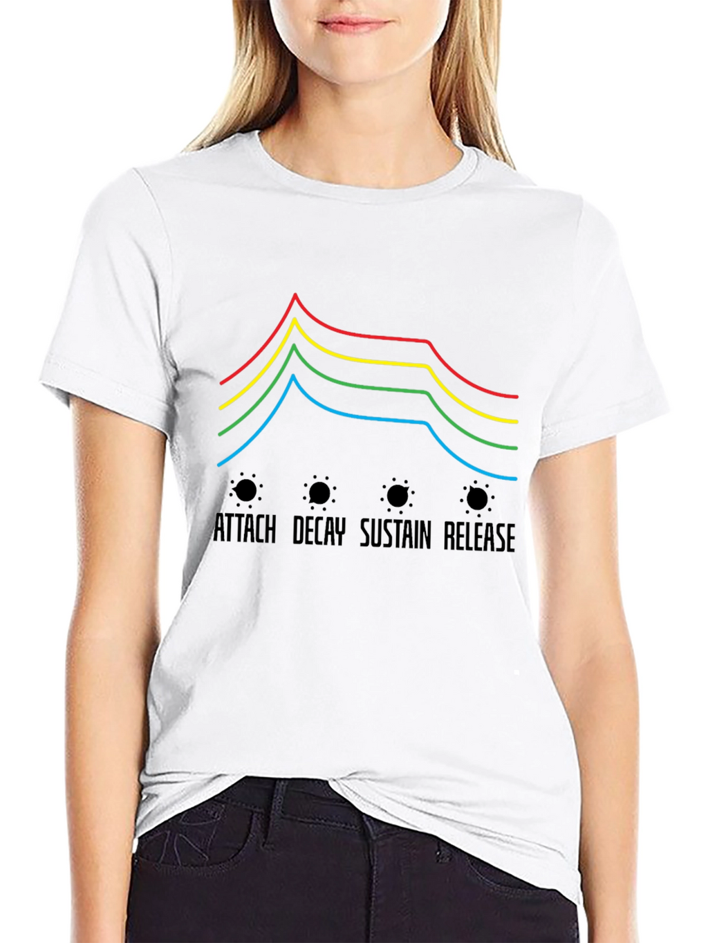 Synthesizer ADSR Envelope Black T-Shirt