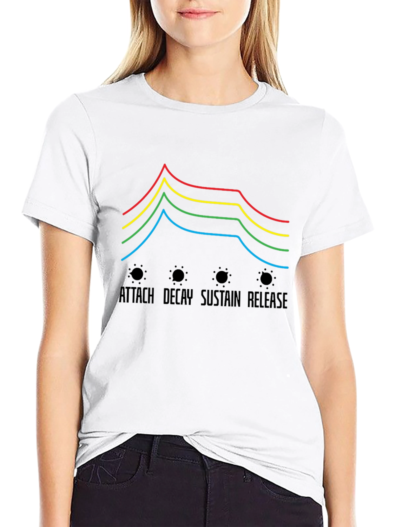 Synthesizer ADSR Envelope Black T-Shirt