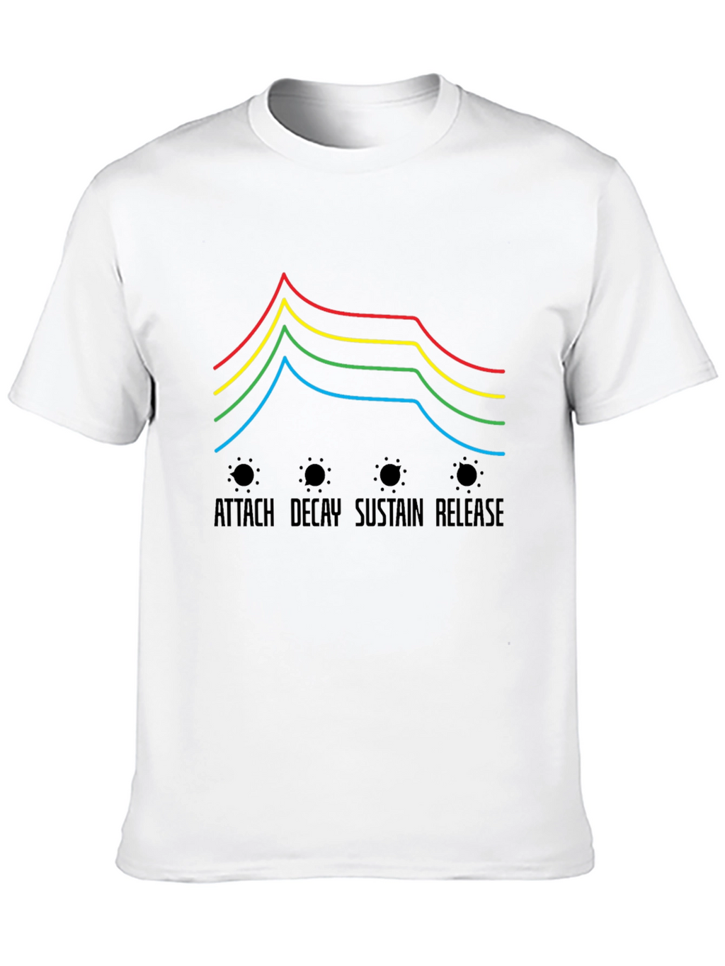 Synthesizer ADSR Envelope Black T-Shirt