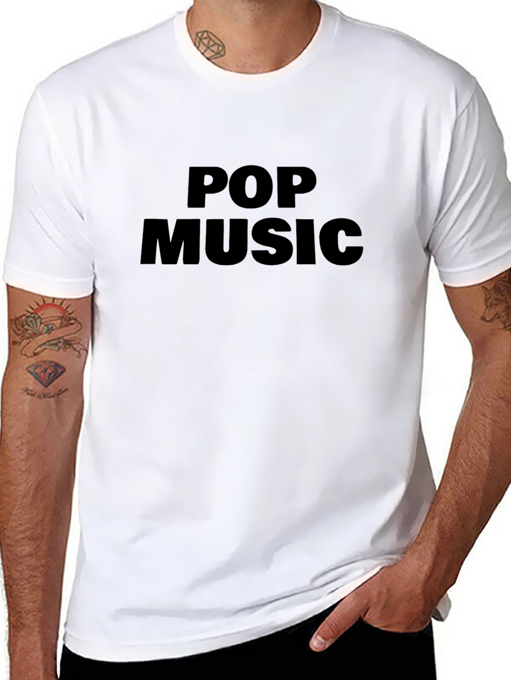 Pop Music Black Graphic T-Shirt