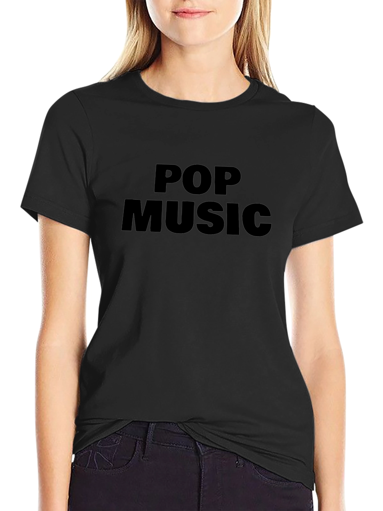 Pop Music Black Graphic T-Shirt
