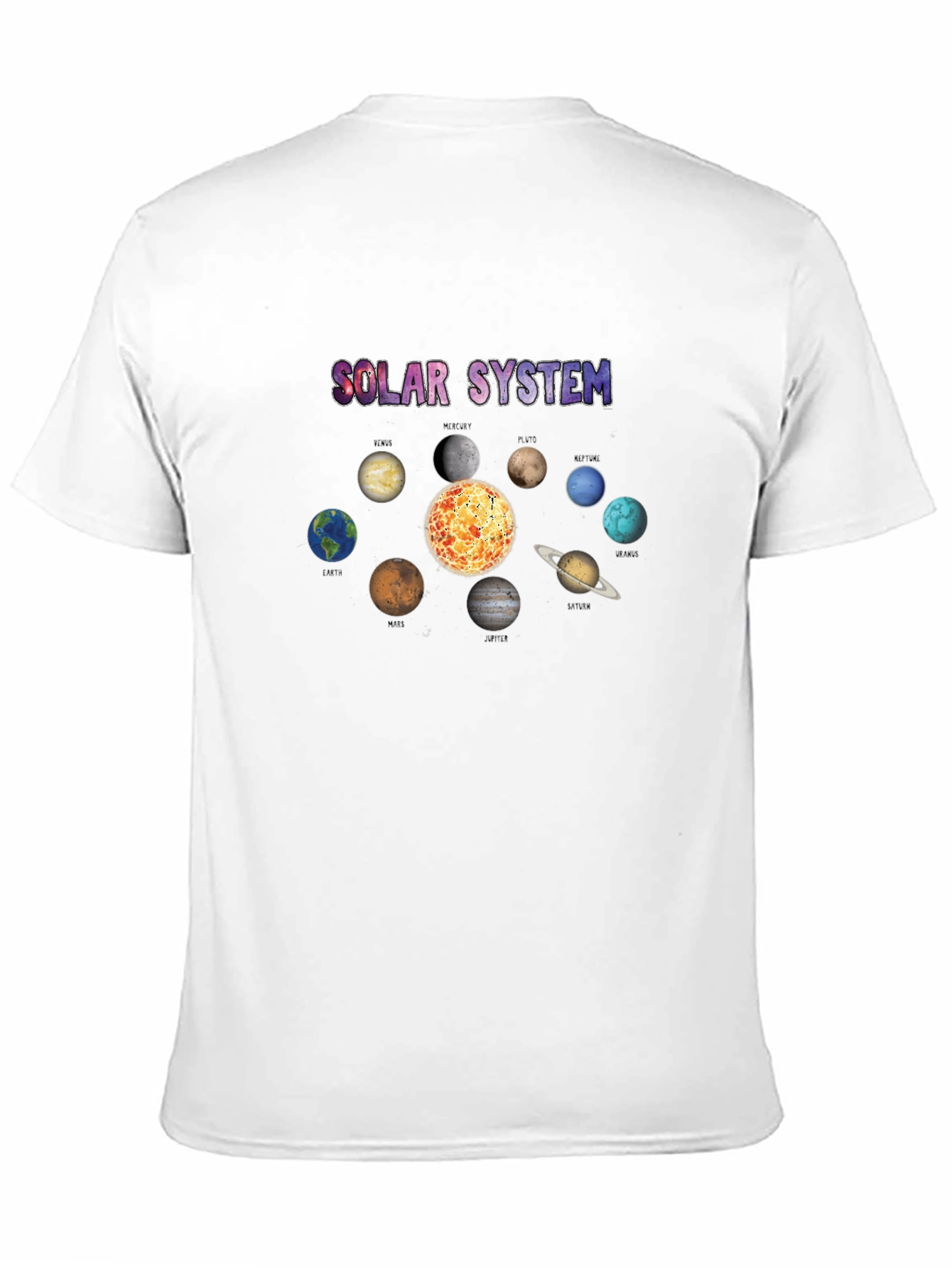 Solar System Graphic Print Black T-Shirt