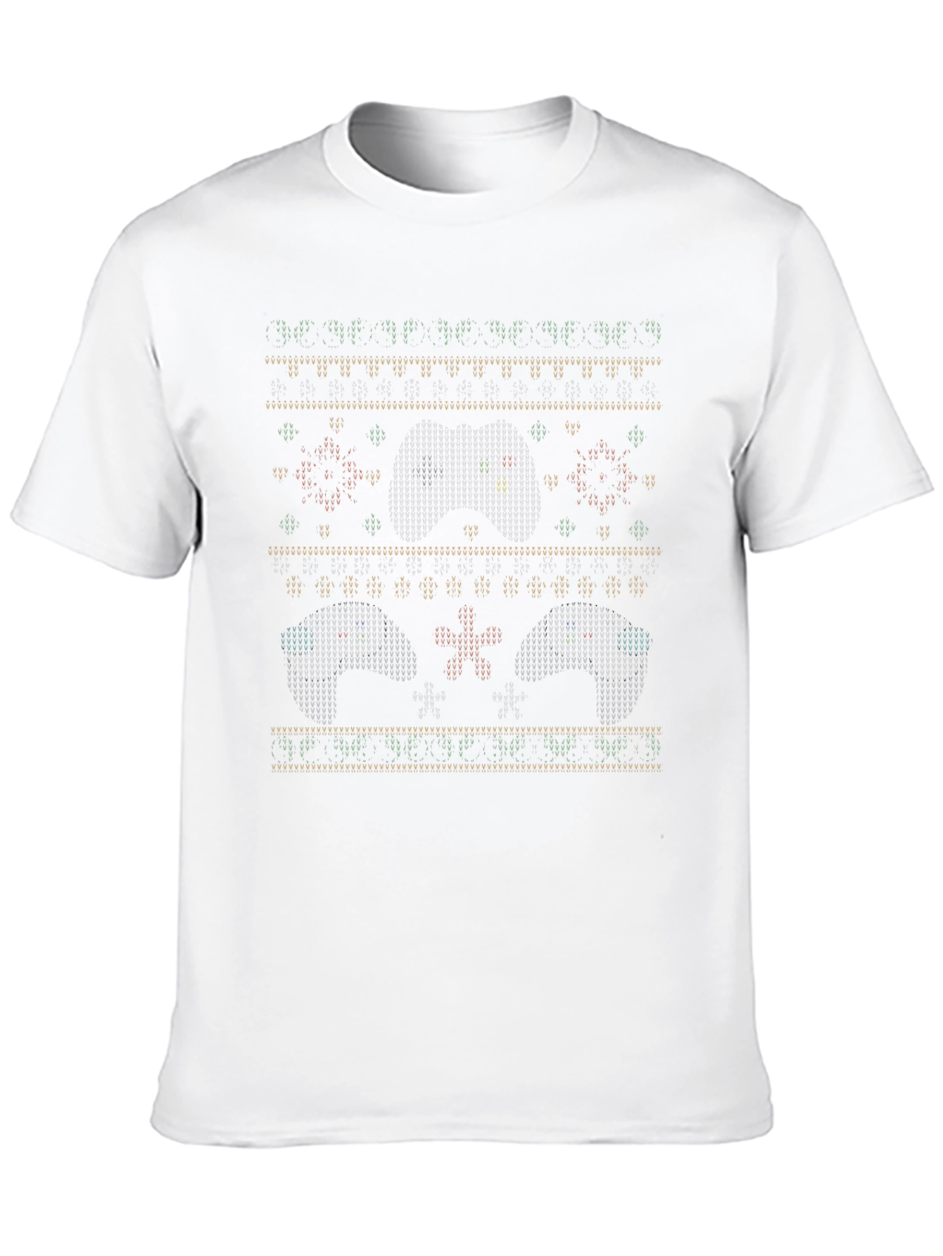 Ugly Christmas Gamer Controller Pattern T-Shirt
