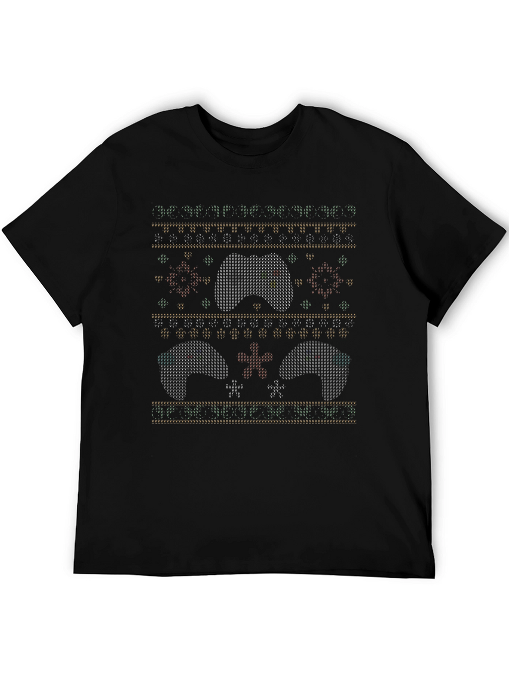 Ugly Christmas Gamer Controller Pattern T-Shirt