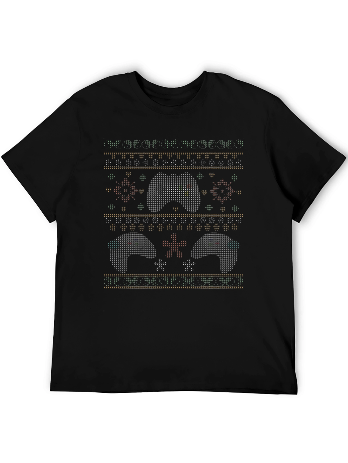 Ugly Christmas Gamer Controller Pattern T-Shirt