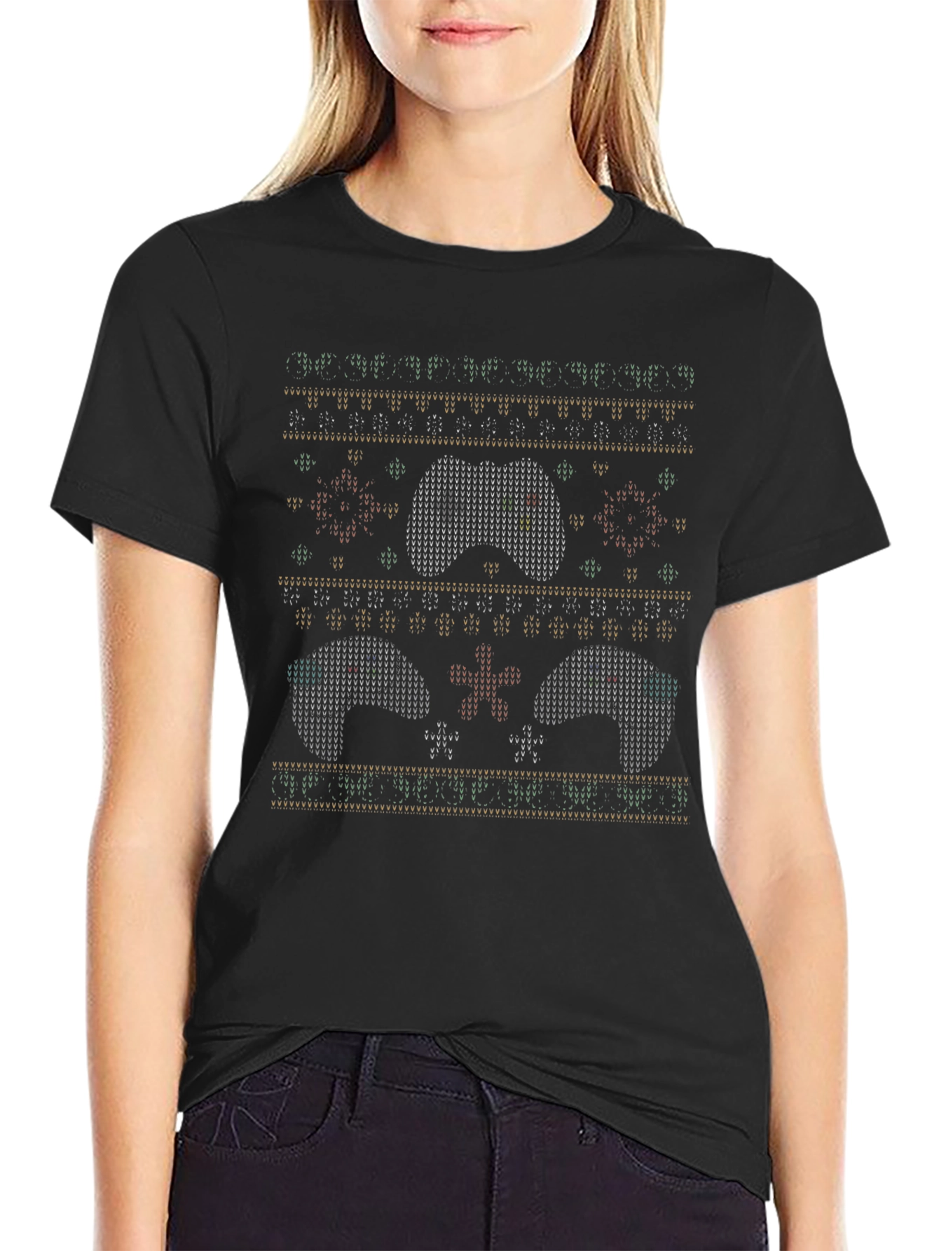 Ugly Christmas Gamer Controller Pattern T-Shirt