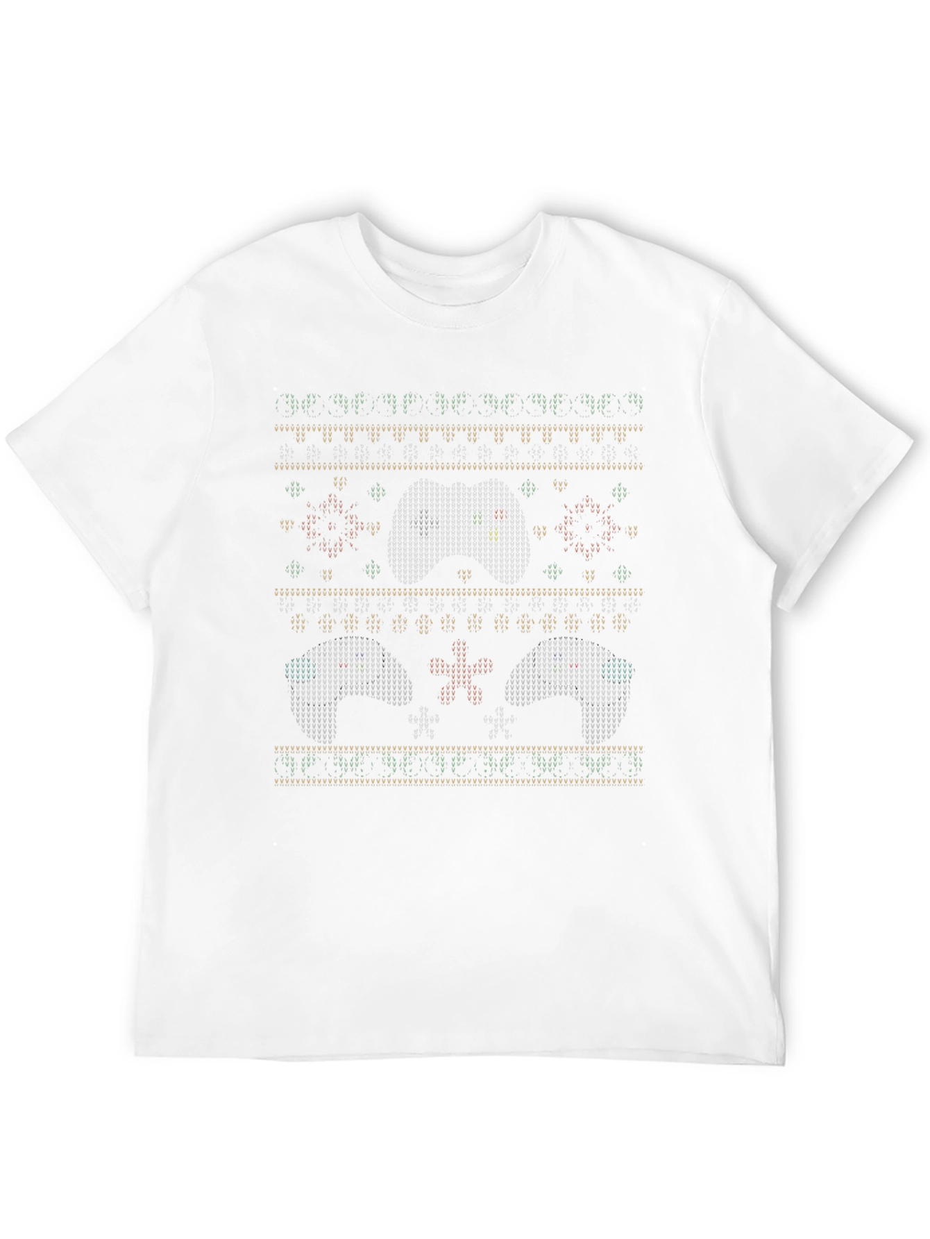 Ugly Christmas Gamer Controller Pattern T-Shirt