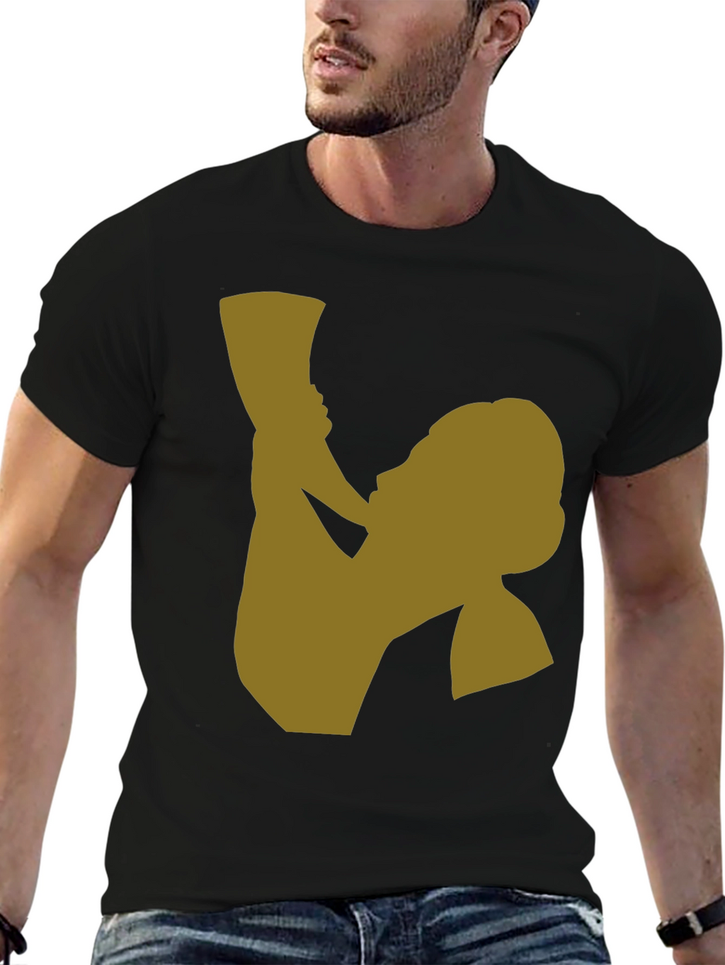 Silhouette Graphic Tee - Black Cotton Blend