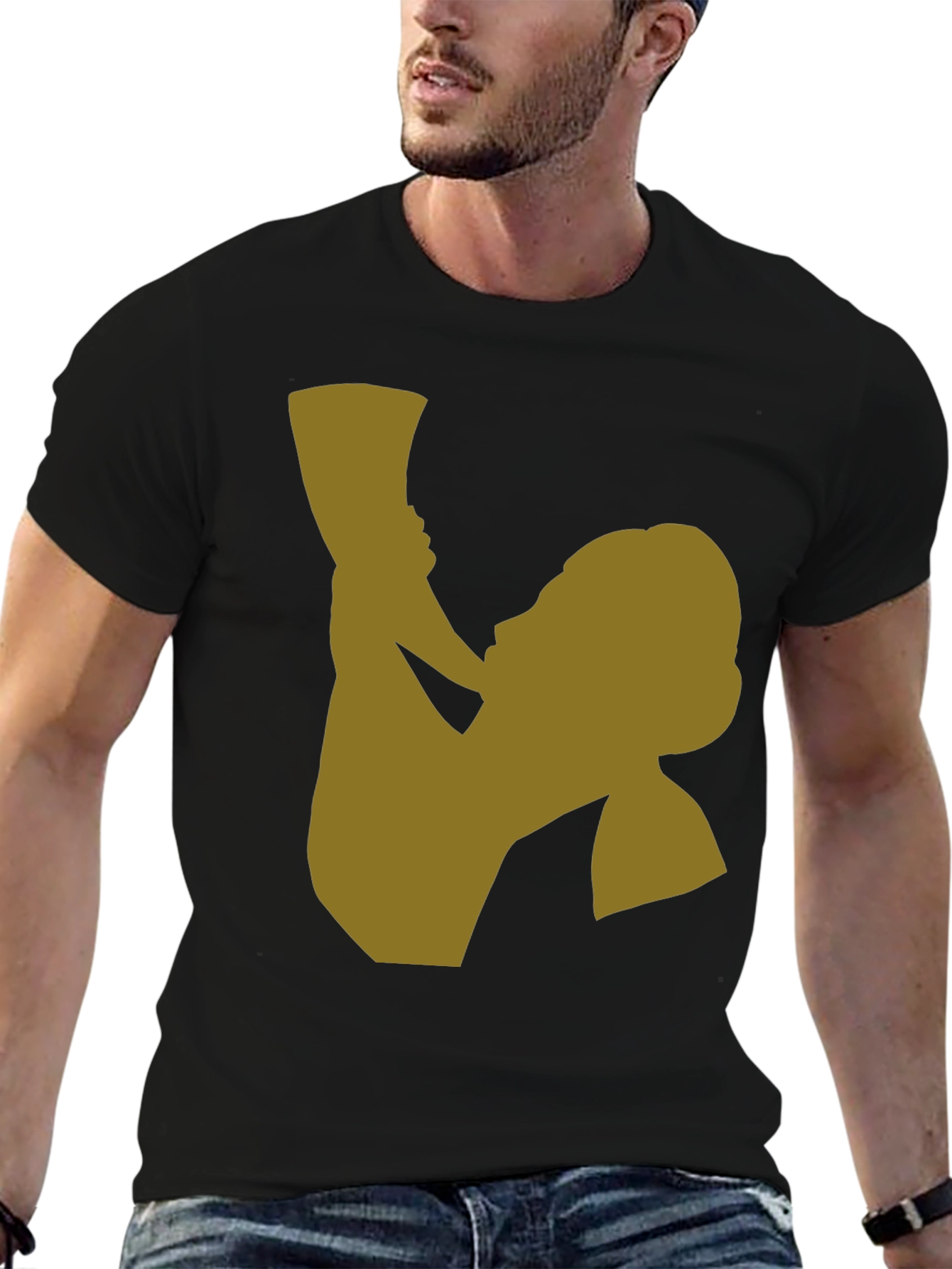 Silhouette Graphic Tee - Black Cotton Blend