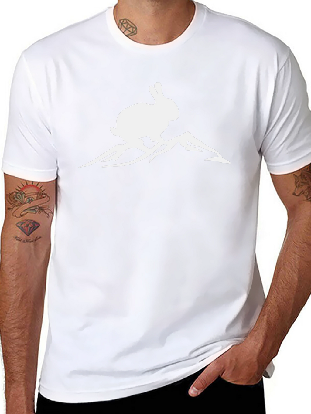 Rabbit Mountain Graphic Tee - Black Cotton T-Shirt
