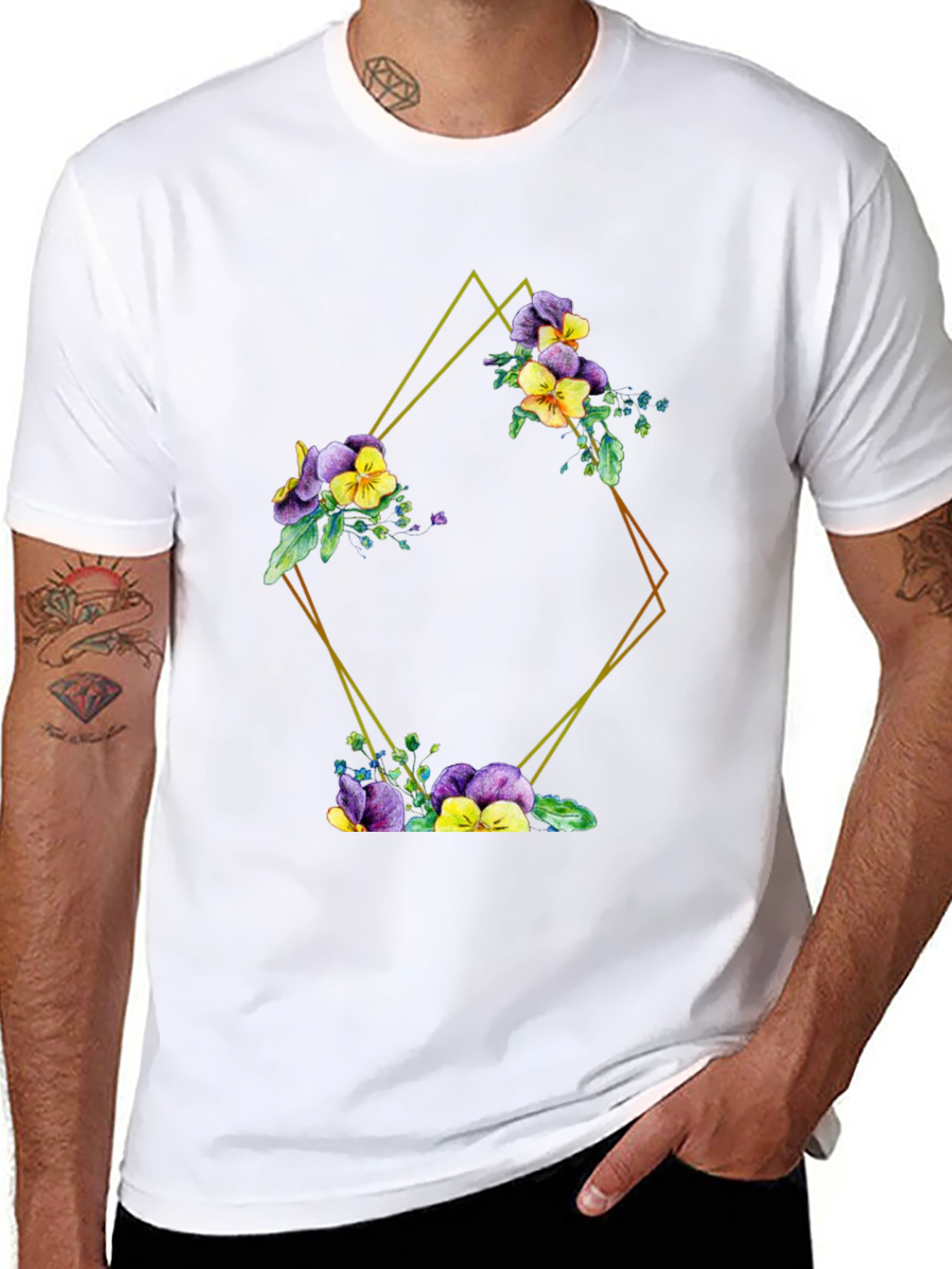Floral Diamond Graphic Tee - Stylish & Unique!