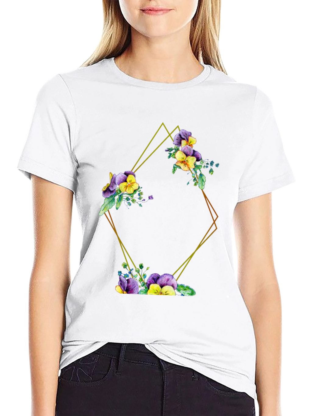 Floral Diamond Graphic Tee - Stylish & Unique!