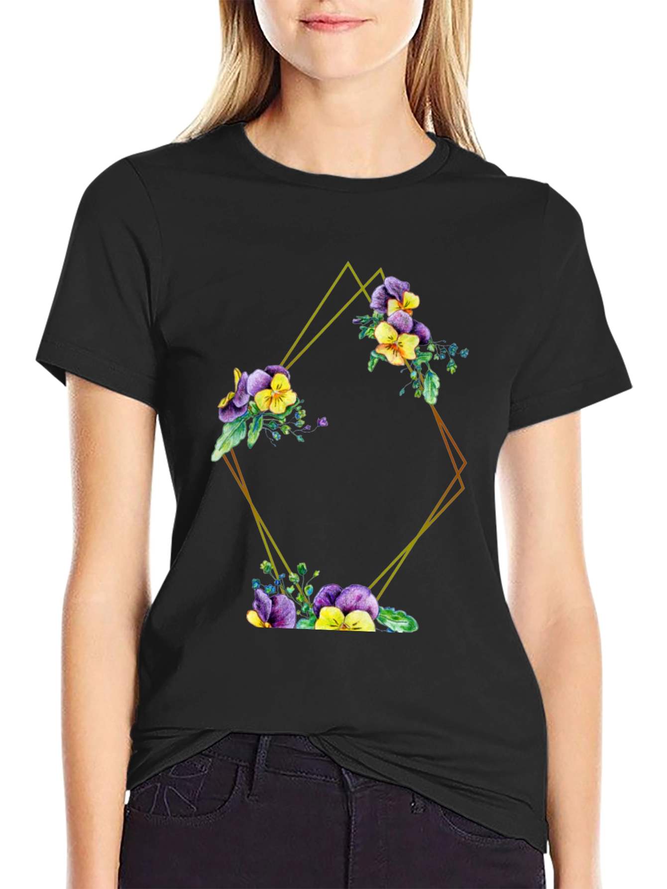 Floral Diamond Graphic Tee - Stylish & Unique!
