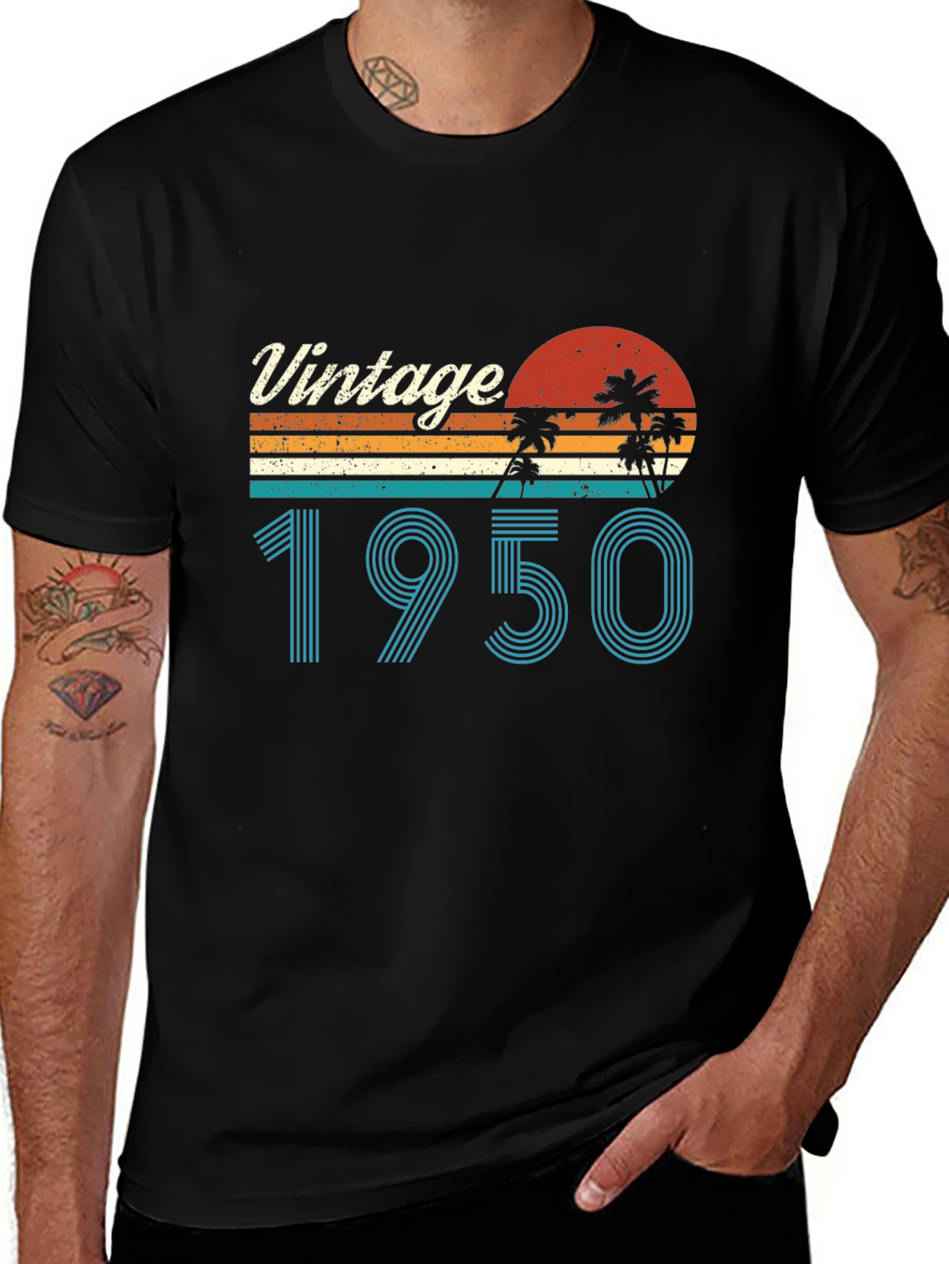 Vintage 1950 Palm Tree Graphic T-Shirt