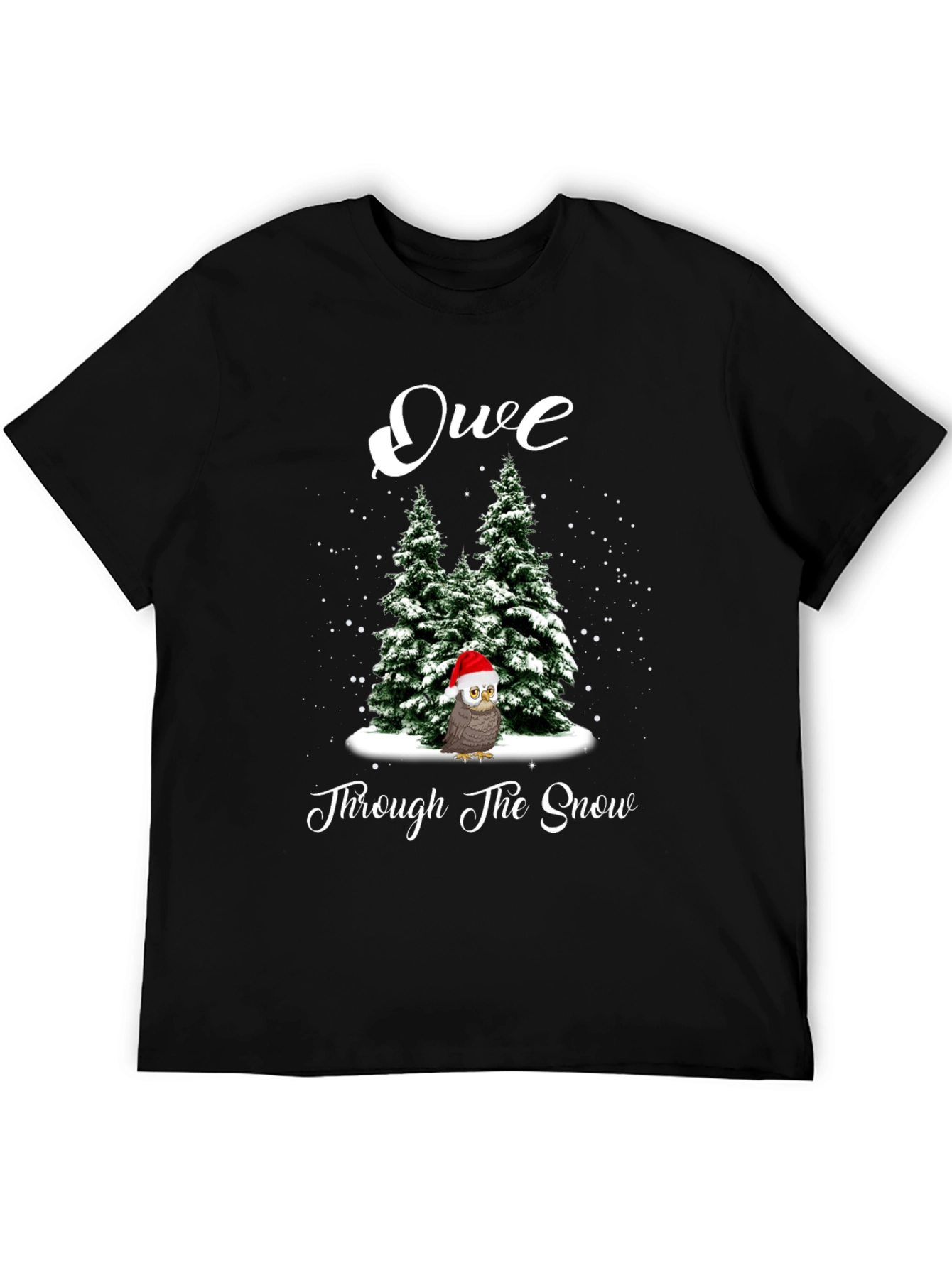 Festive Owl Through the Snow Christmas T-Shirt