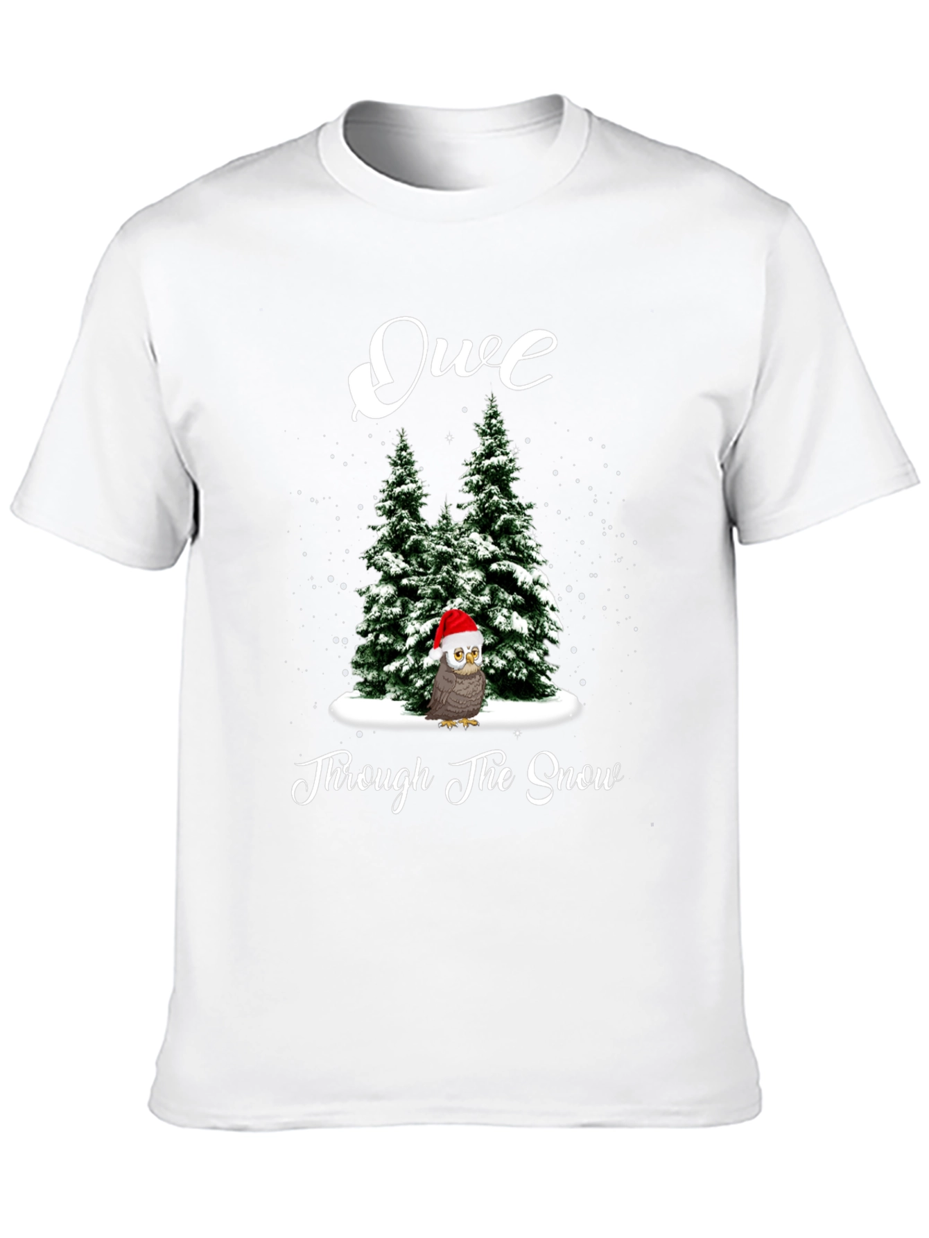 Festive Owl Through the Snow Christmas T-Shirt
