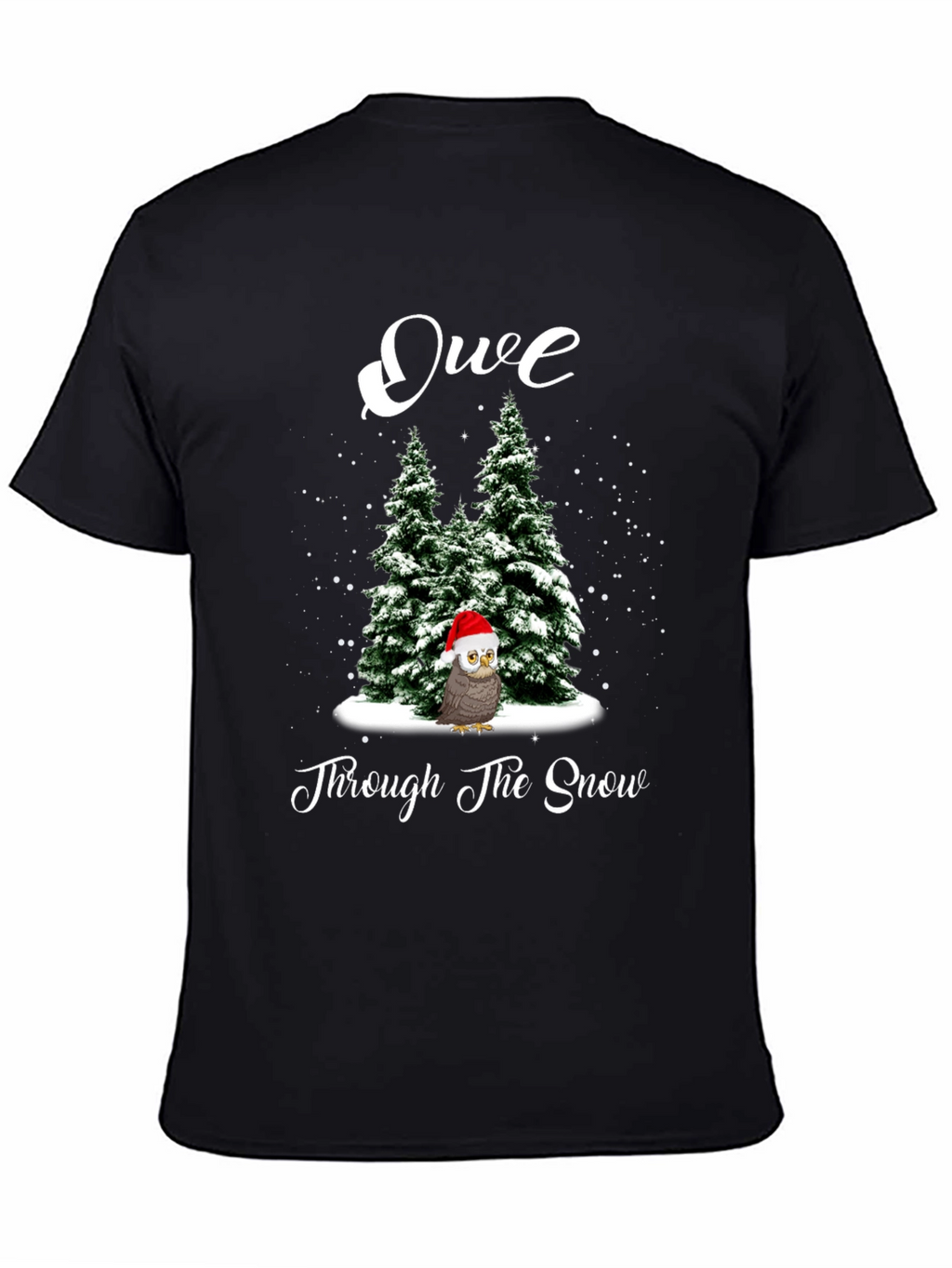 Festive Owl Through the Snow Christmas T-Shirt