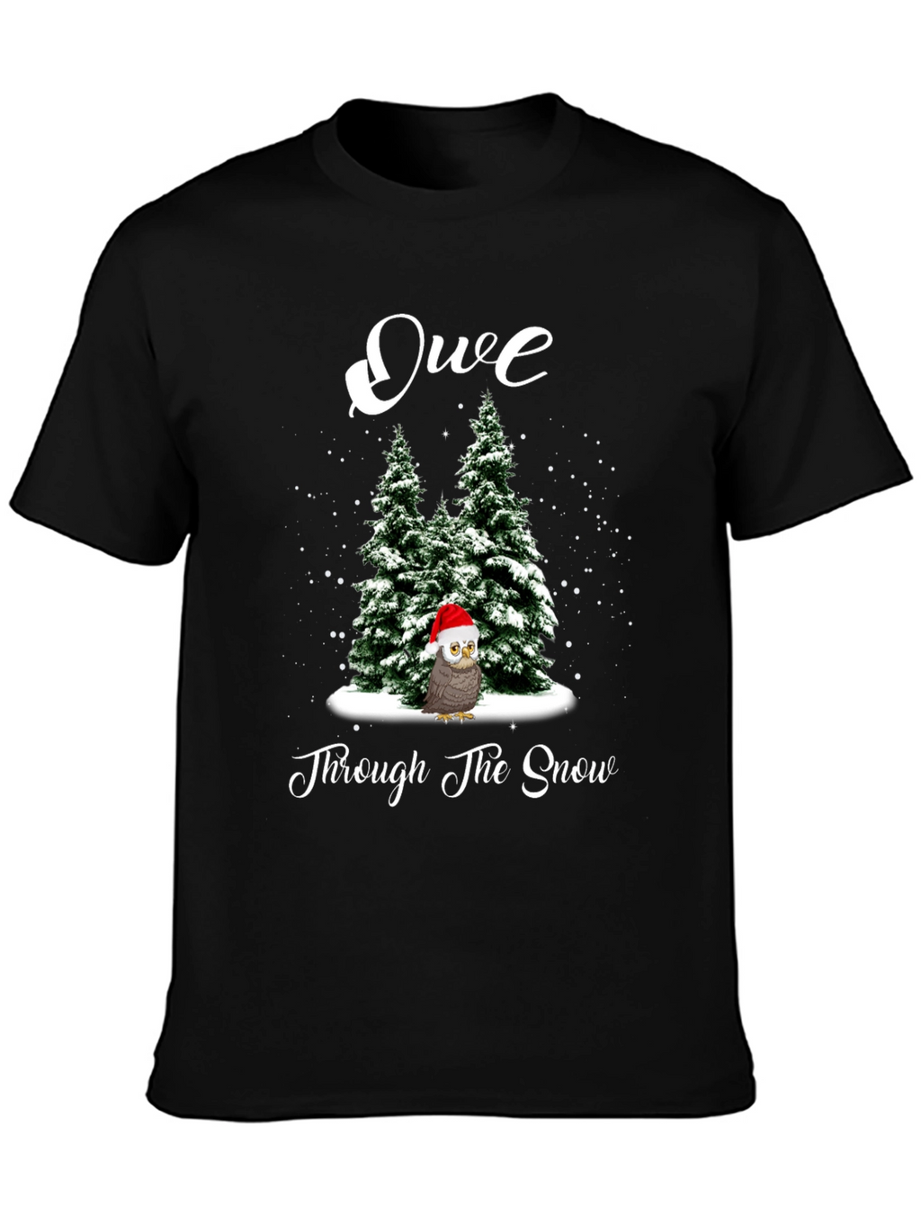 Festive Owl Through the Snow Christmas T-Shirt