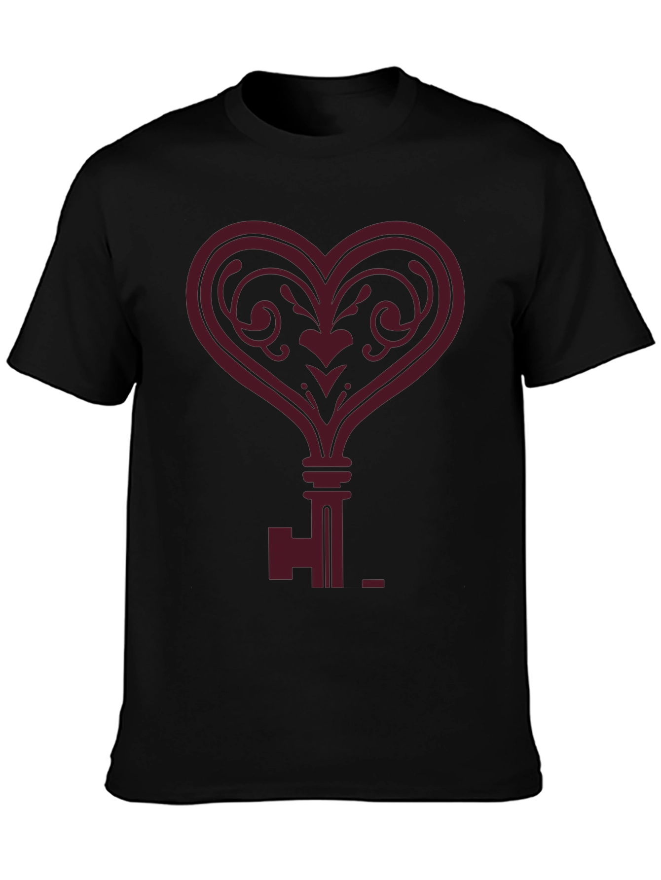 Heart Key Graphic Tee - Modern Style