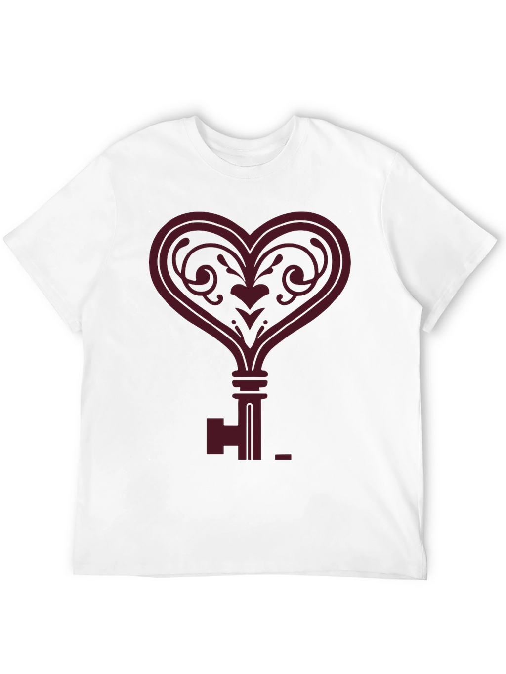 Heart Key Graphic Tee - Modern Style