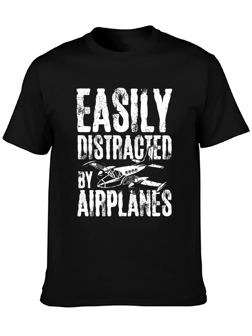 Easily Distracted by Airplanes Tee - Aviation Enthusiast Shirt