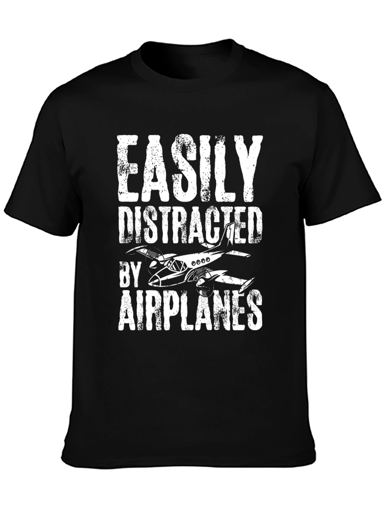 Easily Distracted by Airplanes Tee - Aviation Enthusiast Shirt