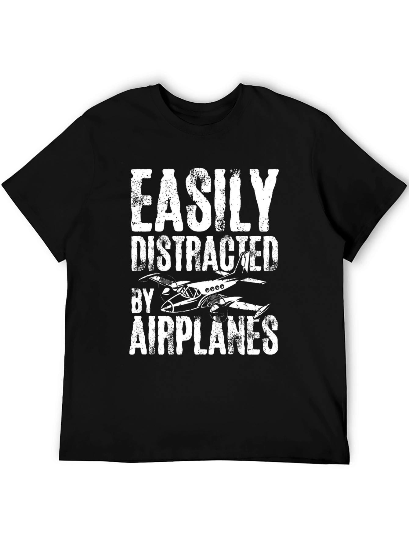 Easily Distracted by Airplanes Tee - Aviation Enthusiast Shirt