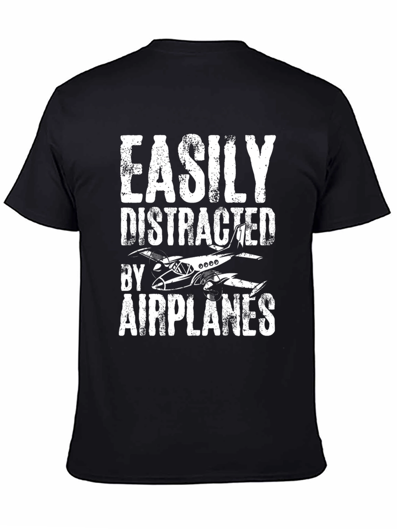 Easily Distracted by Airplanes Tee - Aviation Enthusiast Shirt
