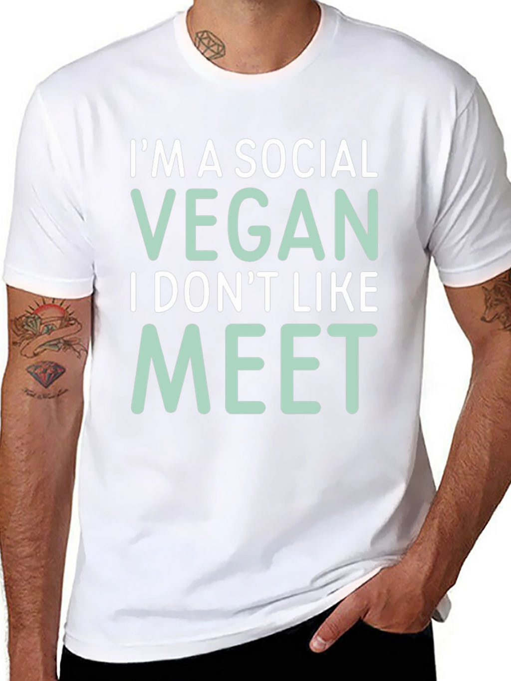 Social Vegan Tee - I Dont Like to Meet