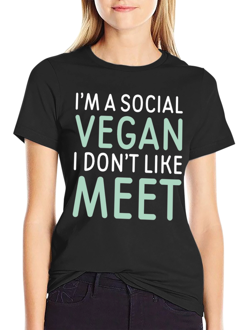 Social Vegan Tee - I Dont Like to Meet