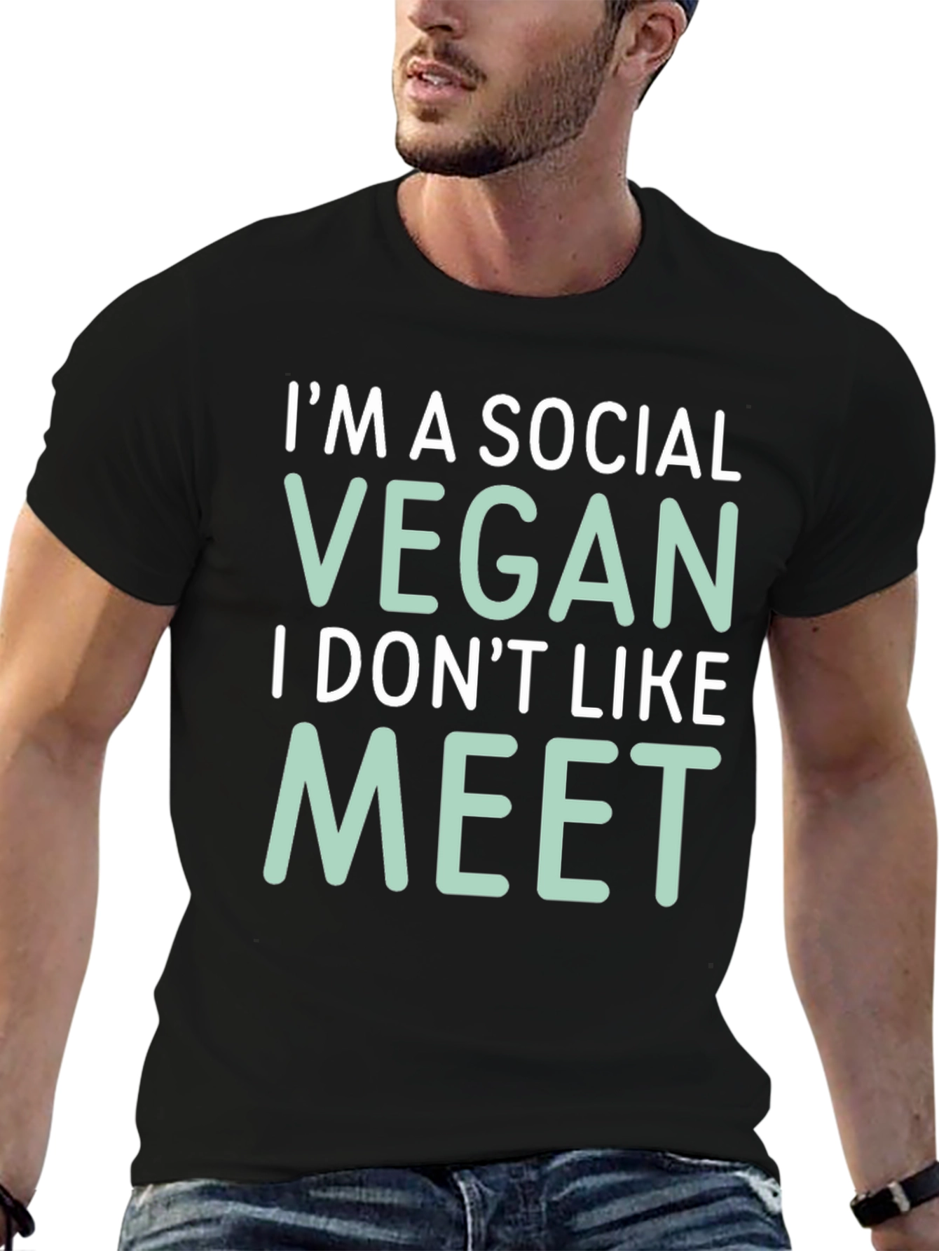 Social Vegan Tee - I Dont Like to Meet