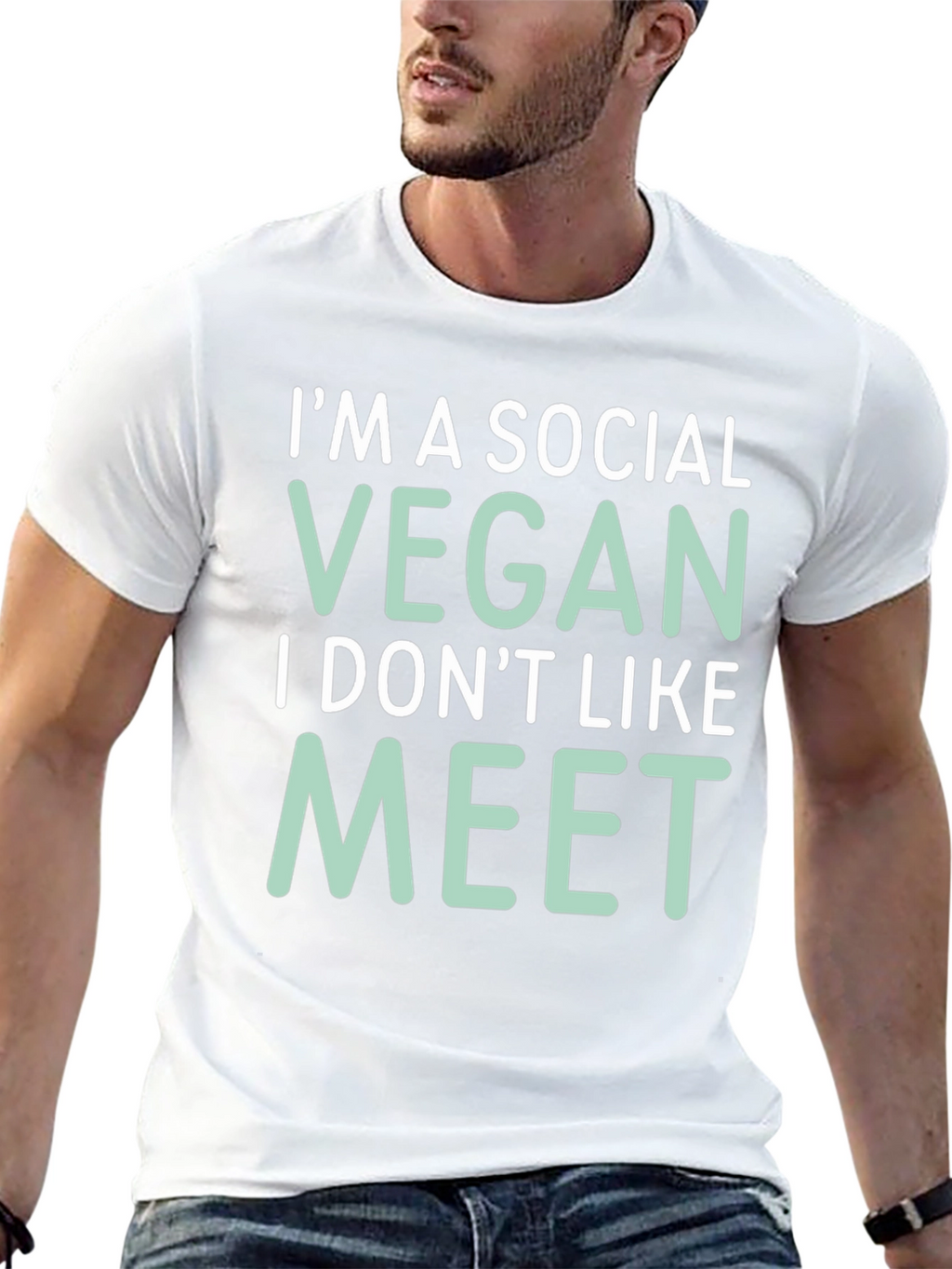 Social Vegan Tee - I Dont Like to Meet