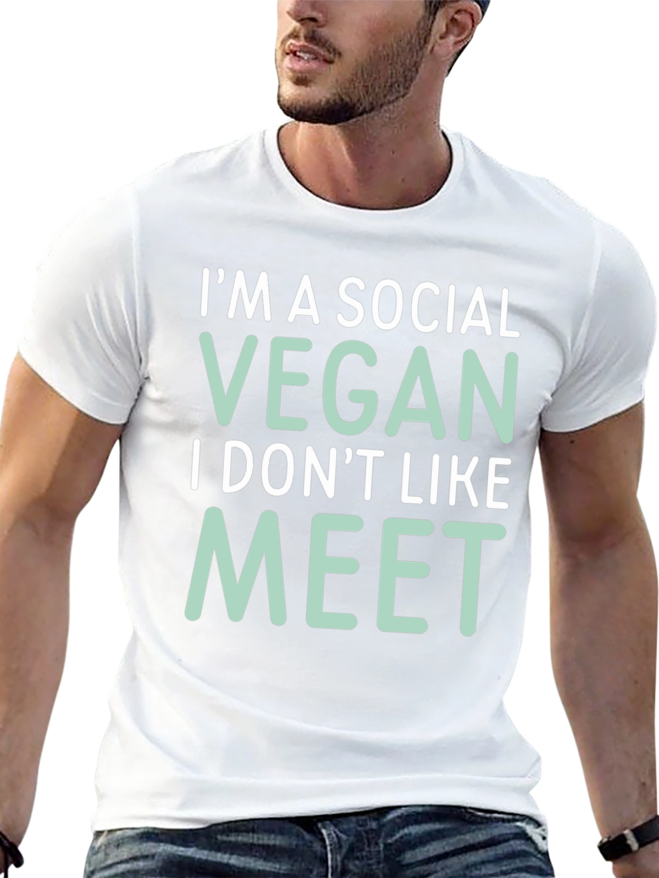 Social Vegan Tee - I Dont Like to Meet