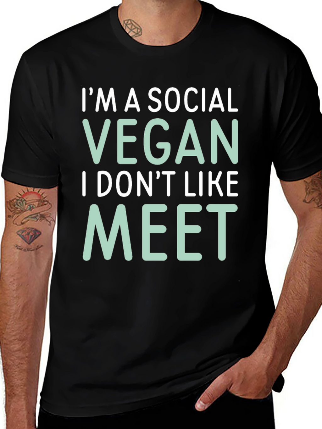 Social Vegan Tee - I Dont Like to Meet