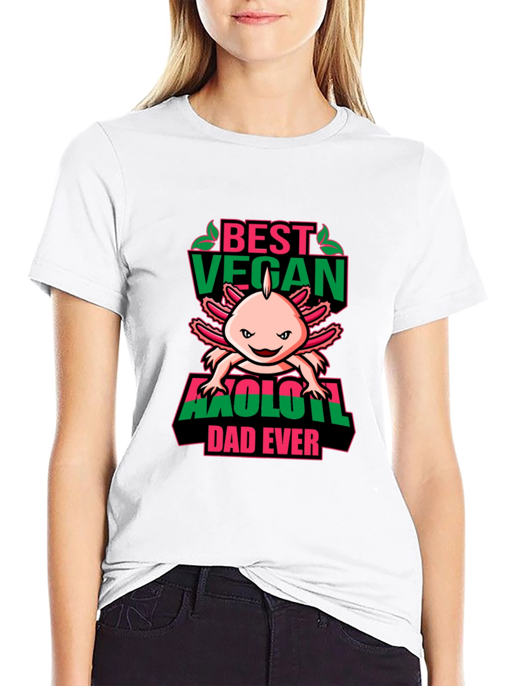 Best Vegan Axolotl Dad Ever - Graphic T-Shirt