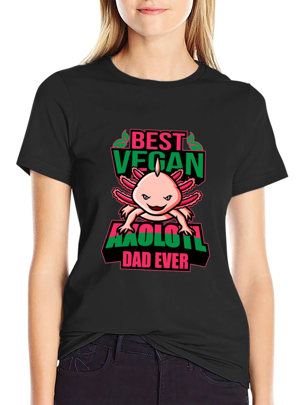 Best Vegan Axolotl Dad Ever - Graphic T-Shirt