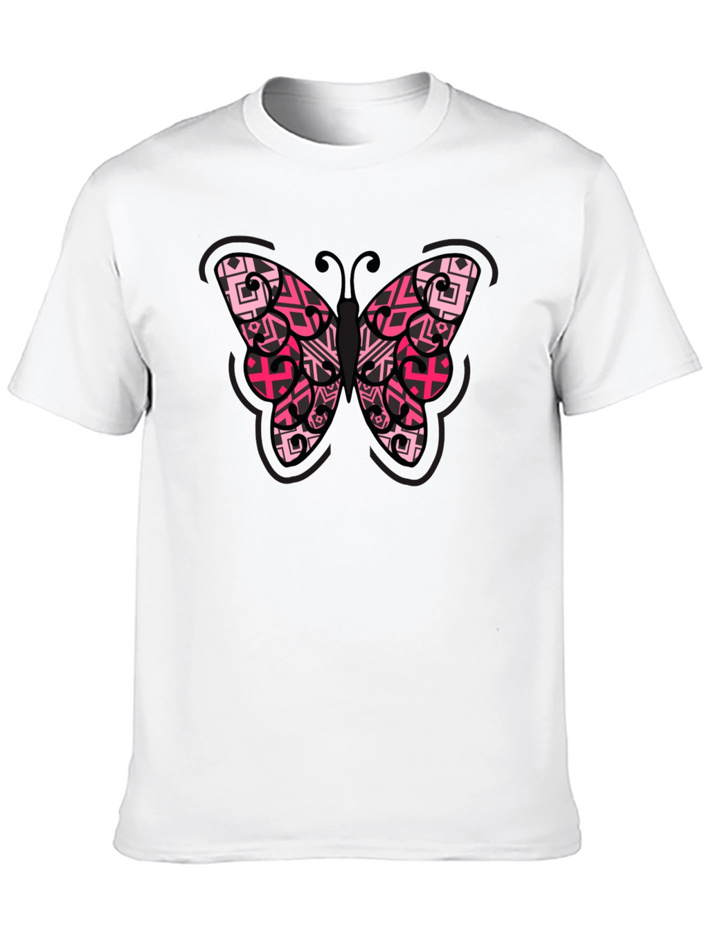 Butterfly Graphic Tee - Black Cotton Blend Shirt