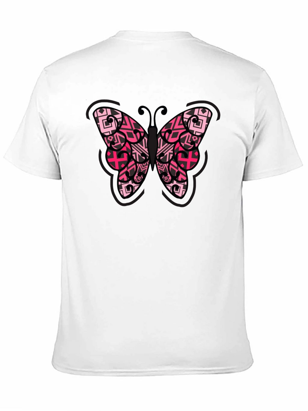 Butterfly Graphic Tee - Black Cotton Blend Shirt