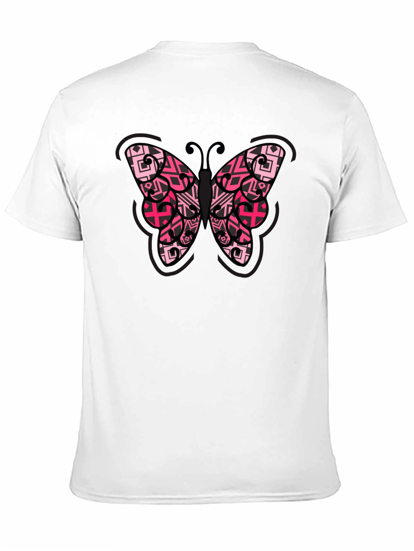 Butterfly Graphic Tee - Black Cotton Blend Shirt