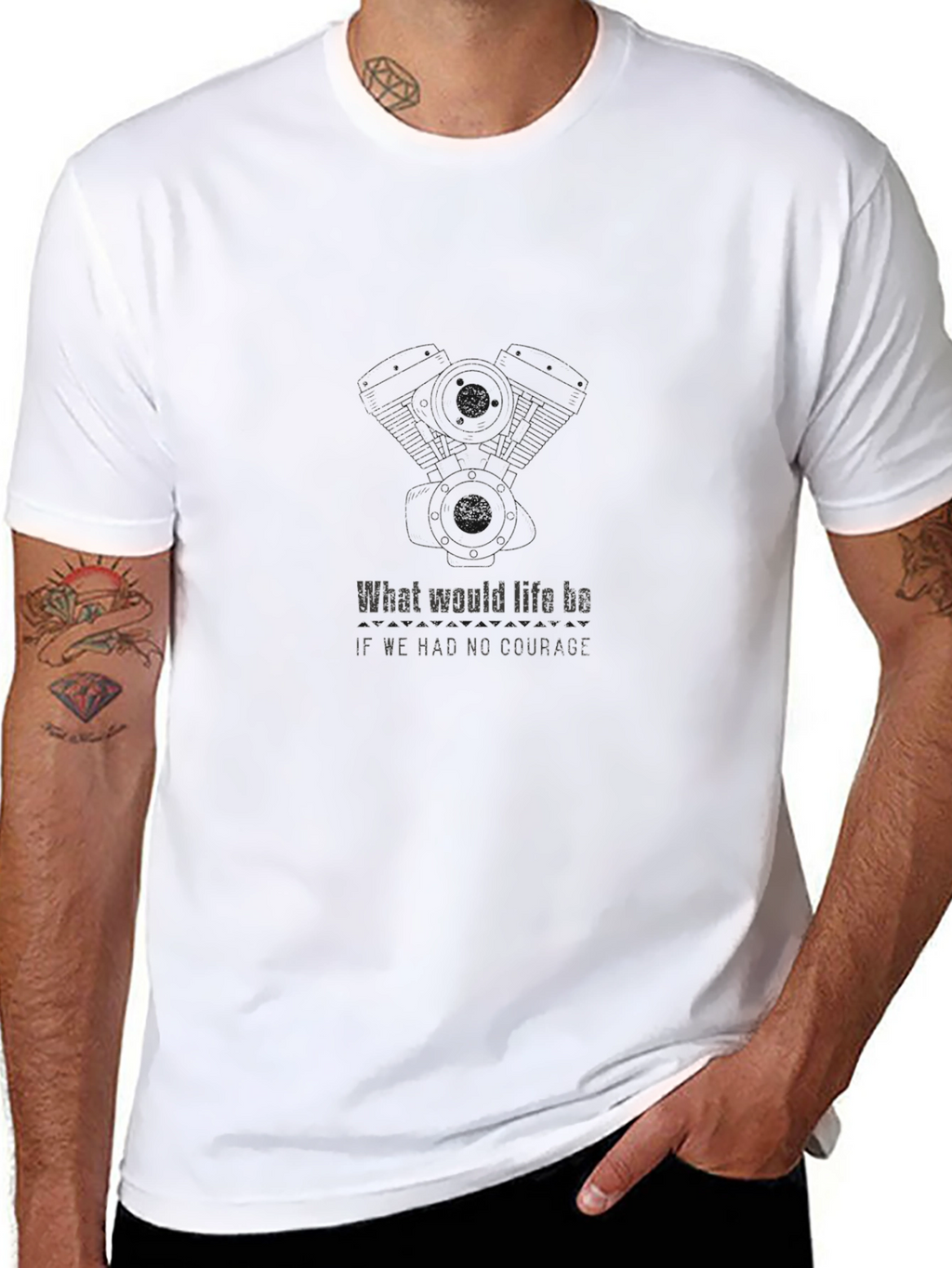 Courage Quote Black T-Shirt