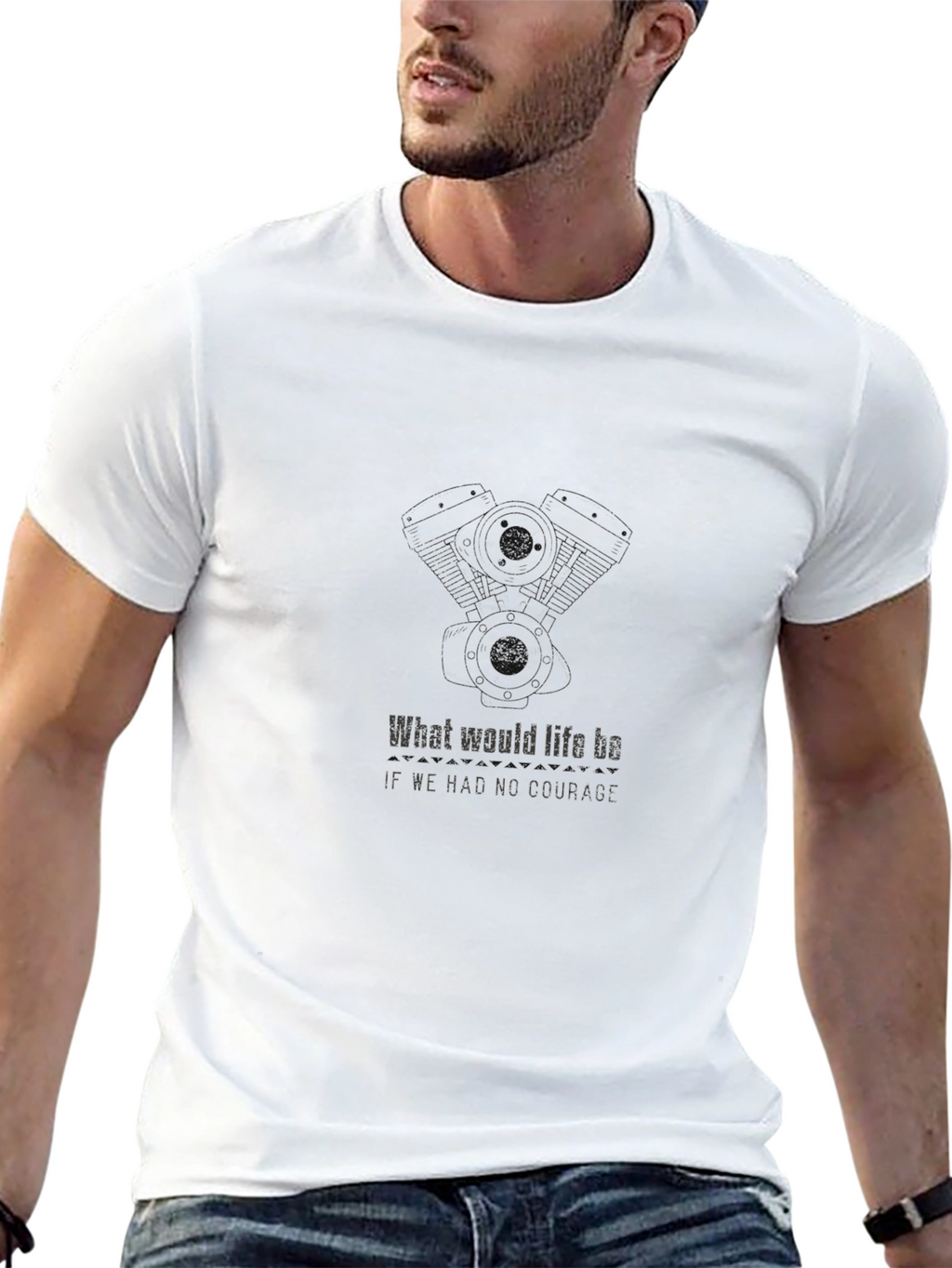 Courage Quote Black T-Shirt