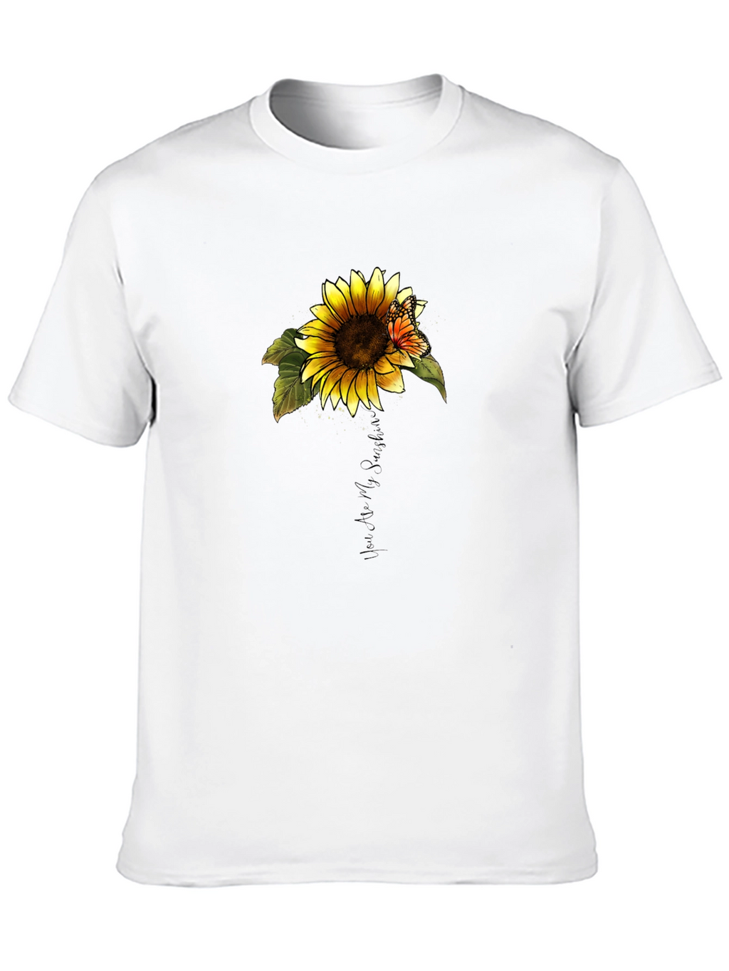 Sunflower Butterfly Graphic Tee - You Are My Sunshine
