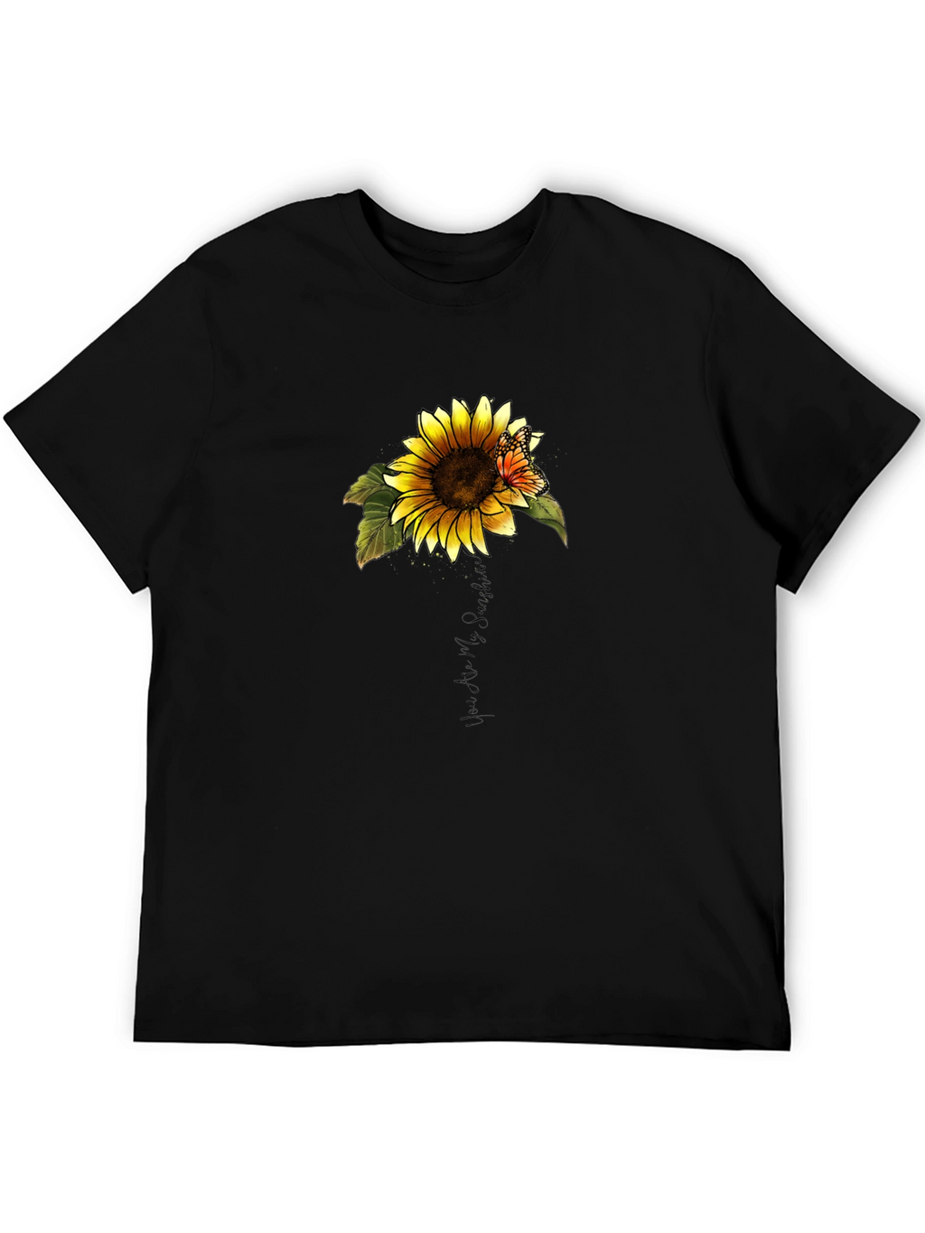 Sunflower Butterfly Graphic Tee - You Are My Sunshine