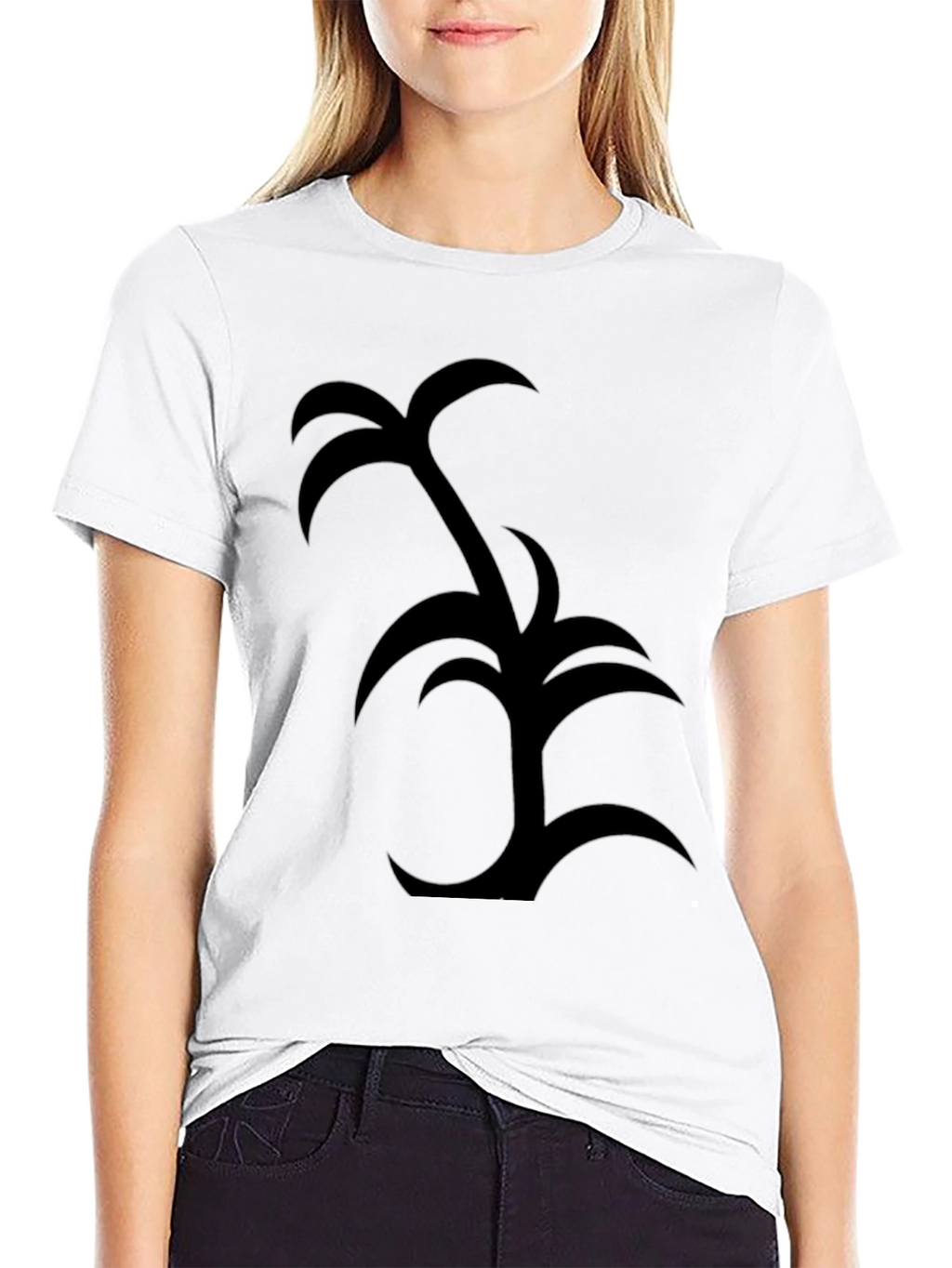 Palm Tree Graphic Tee - Black Cotton Casual Wear